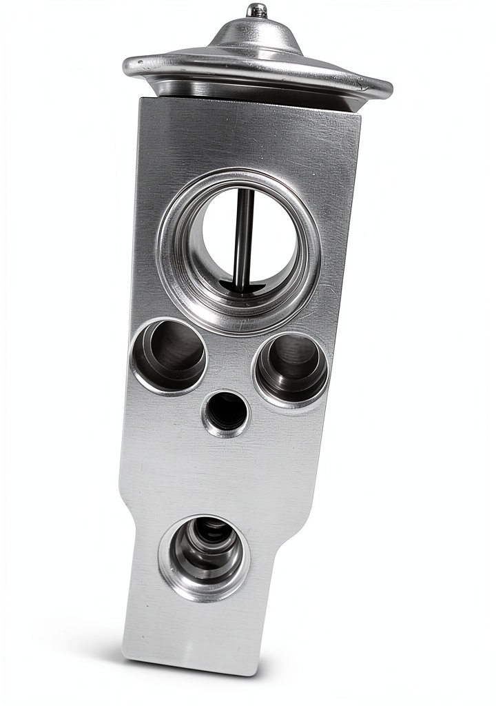 Installing DACIRTY metal automotive AC expansion valve on a garage workbench