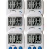 Digital Kitchen Timer 6 Pack Magnetic Back ON/OFF Switch LinkDm White-0