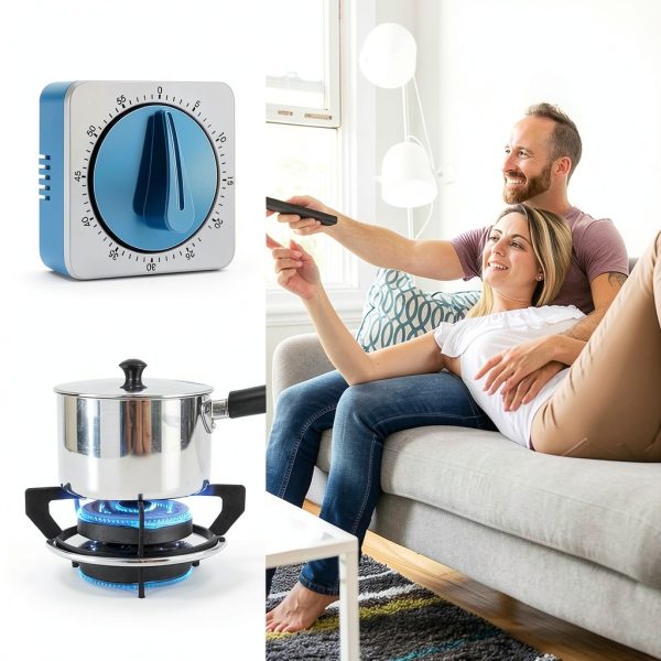 Kitchen Timer ALBAYRAK Mechanical Desk Timer with Magnetic Blue Steel-6