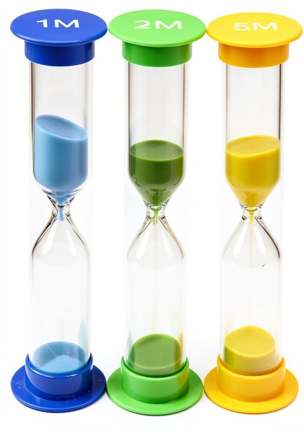 Sand Timer for Kids Set of 3 Small Colorful Hourglass Acrylic Covered Clock 1Min 2Min 5Min for Classroom, Home & Kids Room-1