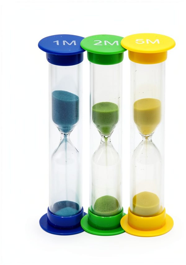 Sand Timer for Kids Set of 3 Small Colorful Hourglass Acrylic Covered Clock 1Min 2Min 5Min for Classroom, Home & Kids Room-6