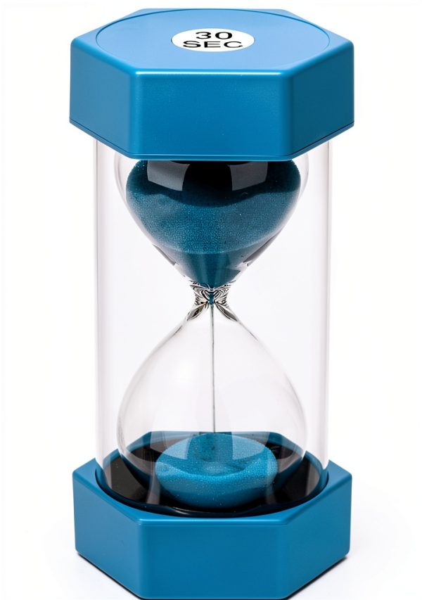Large 30 Second Sand Timer, Colorful Durable Hourglass Sand Clock, Plastic Blue Sand Watch 30 Sec for Kids Games Classroom-0