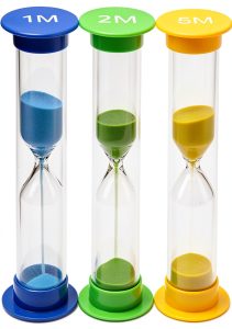 Sand Timer for Kids Set of 3 Small Colorful Hourglass Acrylic Covered Clock 1Min 2Min 5Min for Classroom, Home & Kids Room-0