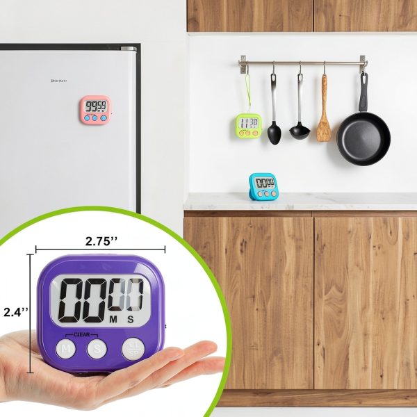 Digital Timer AOUVES Classroom Timer 4-Pack Pink Blue Green Purple-4