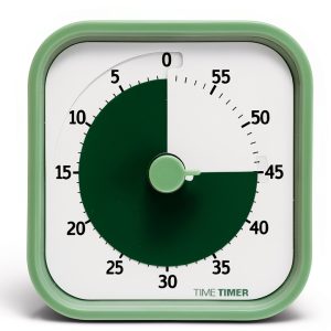 TIME TIMER Home MOD - 60 Minute Kids Visual Timer Home Edition - for Homeschool Supplies Study Tool, Timer for Kids Desk, Office Desk and Meetings with Silent Operation (Fern Green)-0