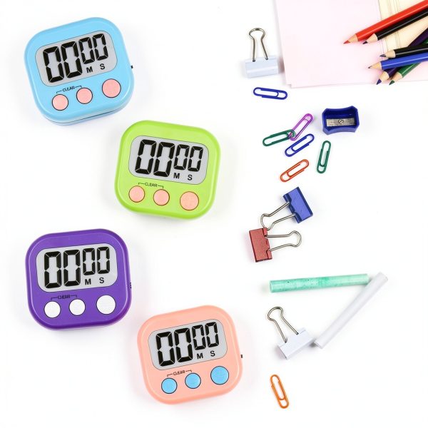 Digital Timer AOUVES Classroom Timer 4-Pack Pink Blue Green Purple-3