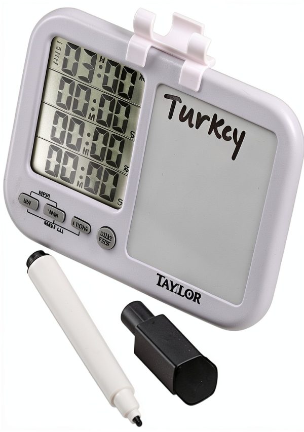Taylor 5849 Four-Event Digital Timer with Whiteboard for School, Learning, Projects, and Kitchen Tasks, white-0