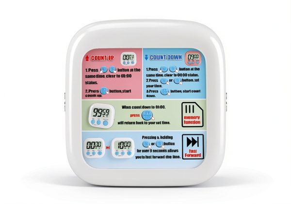4-Piece Multi-Function Timer CHEMEILAI ABS LCD with Magnetic Stand-3